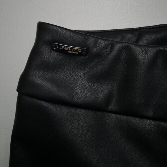 Lisette L Montreal Ladies Size 14 Black Faux Leather Made in Canada Pants - Picture 6 of 12